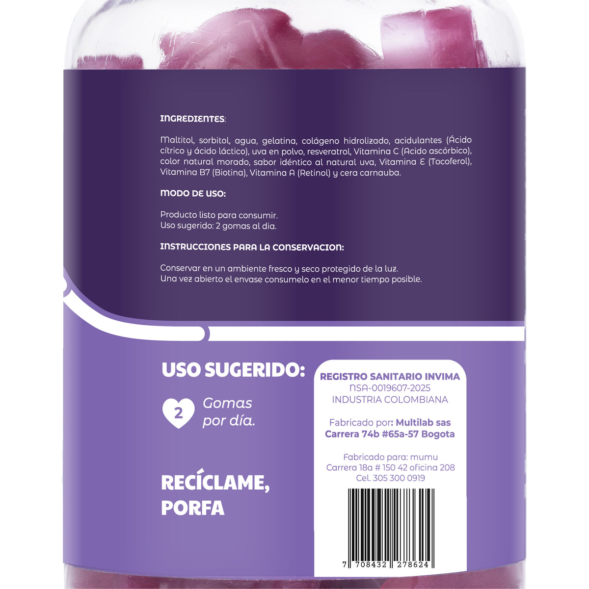Gomitas Resveratrol 210 g – Mumu | Plazet