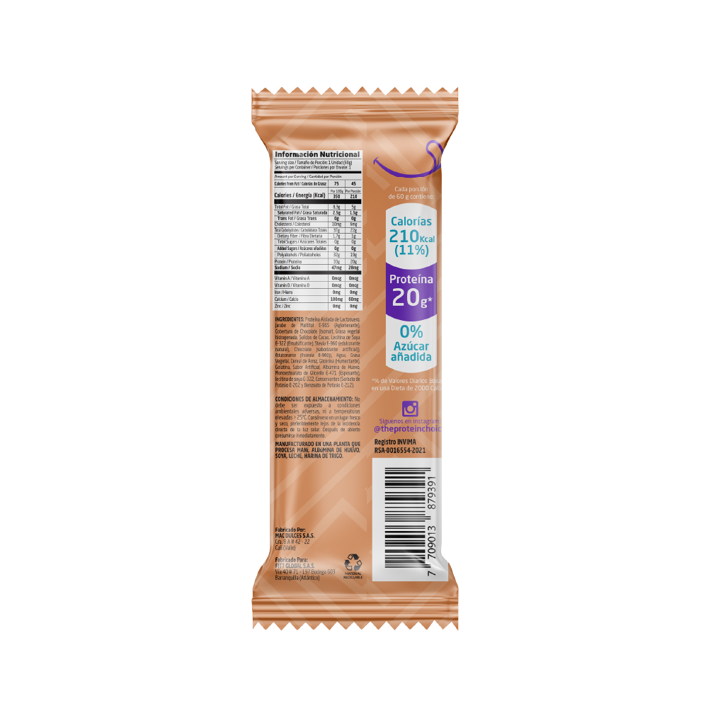 Barra de Proteína Chocolate 20 g – The Protein Choice