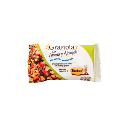 BARRA GRANOLA AVENA AJONJOLI SIN AZUCAR