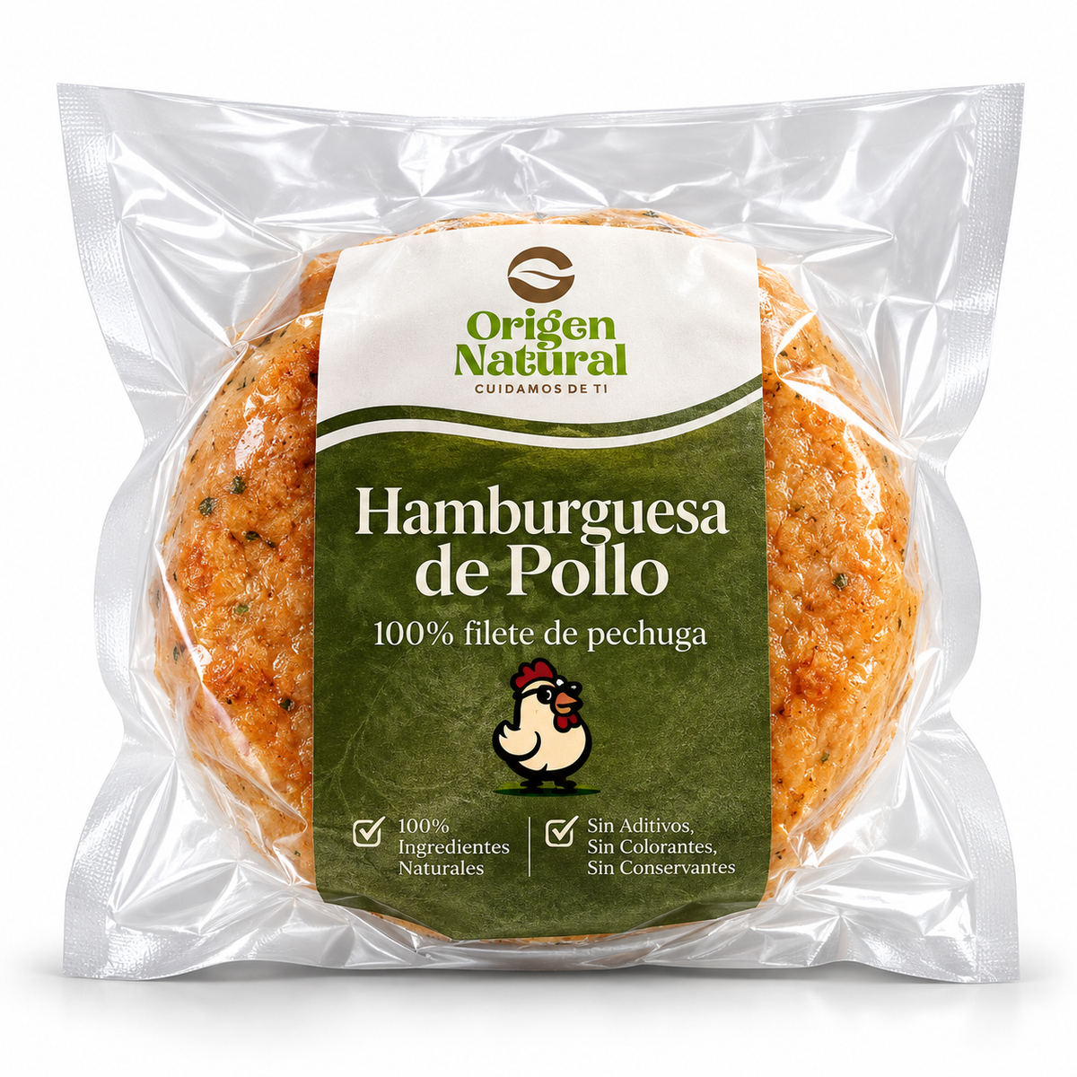 Hamburguesa de Pollo 460 g (4 und) – Origen Natural