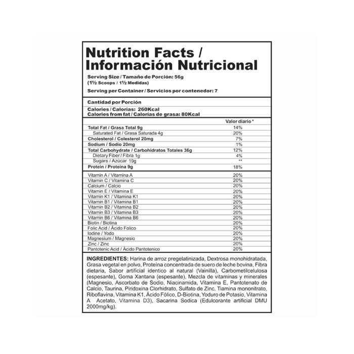 NUT RX VAINILLA X 400 GR - NUTRAMERICAN