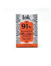 CHOCOLATE LOK 91% CON MIEL DE ABEJAS - 70 GR