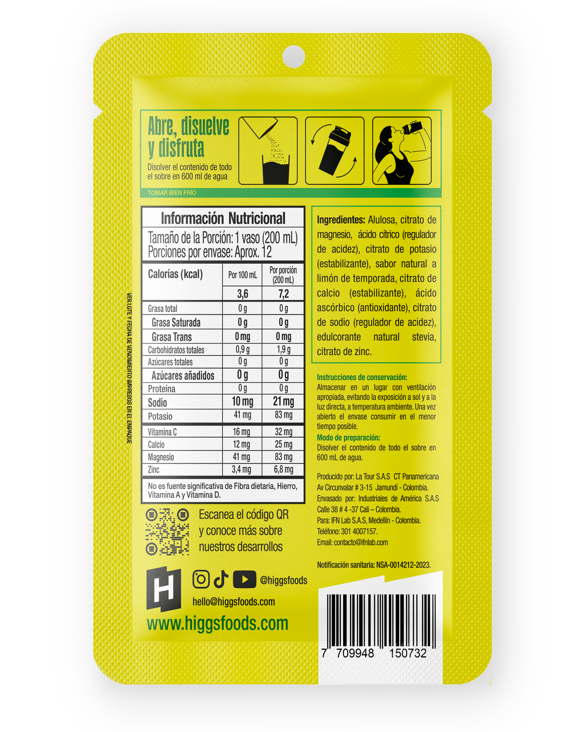 HIGGS LEMON-LIME PACK X 4 UNIDADES