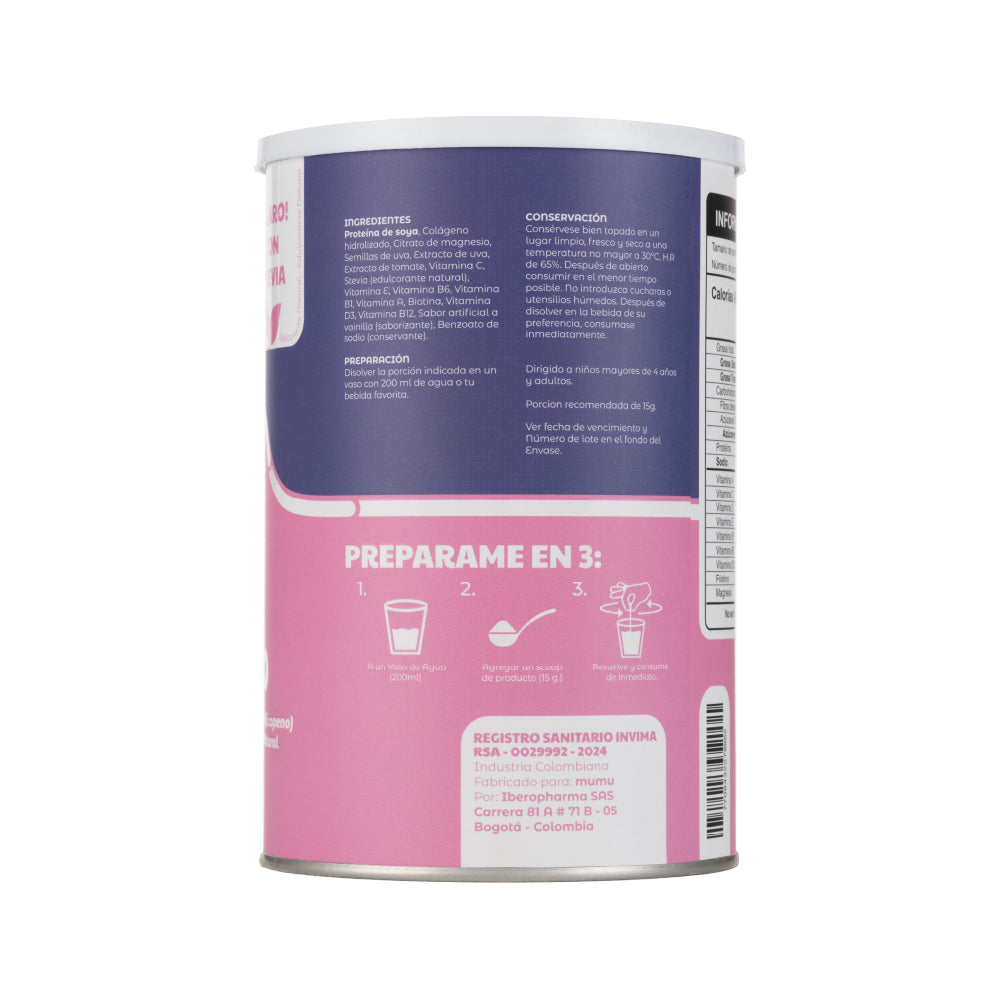 Colágeno Hidrolizado Vainilla 500 g – Mumu | Plazet