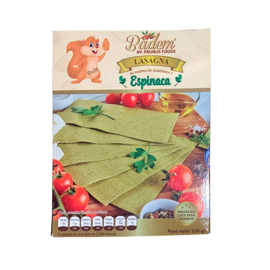 Pasta de Almendra para Lasaña con Espinaca 250 g – Badem | Plazet