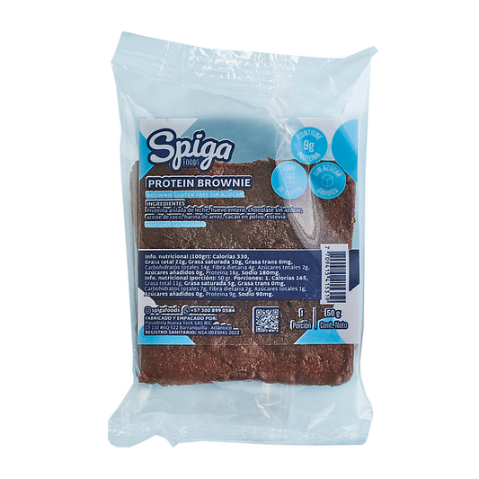 Brownie de Proteína Sin Azúcar 50 g – Spiga Foods | Plazet