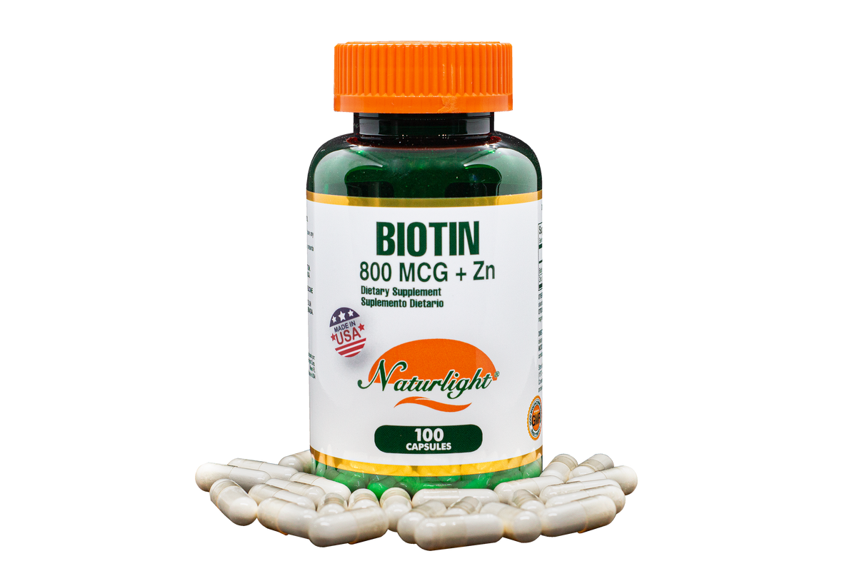 Biotin 800 mcg + Zinc 100 Cápsulas – Natural Light | Plazet