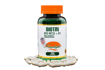 Biotin 800 mcg + Zinc 100 Cápsulas – Natural Light | Plazet
