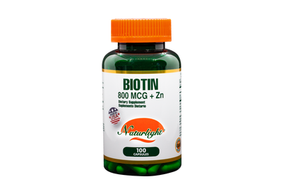 Biotin 800 mcg + Zinc 100 Cápsulas – Natural Light | Plazet