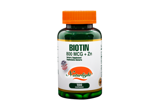Biotin 800 mcg + Zinc 100 Cápsulas – Natural Light | Plazet