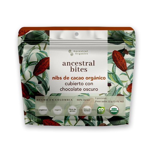 Bites de Nibs de Cacao Orgánico 75 g – Ancestral Foods | Plazet
