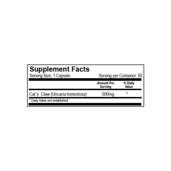 Cat's Claw 500 mg 60 Cápsulas – Natural Light | Plazet