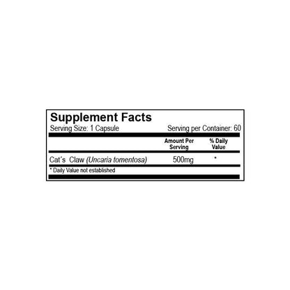 Cat's Claw 500 mg 60 Cápsulas – Natural Light | Plazet