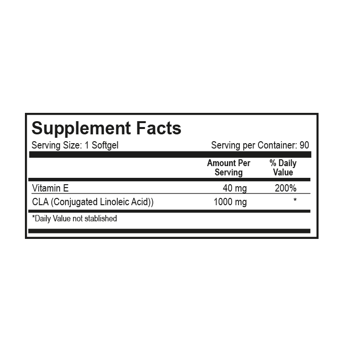 CLA 1000 mg 90 Softgels – Natural Light – tabla nutricional | Plazet