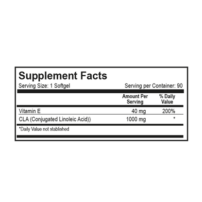 CLA 1000 mg 90 Softgels – Natural Light – tabla nutricional | Plazet