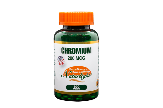 Chromium Picolinate 200 mcg 100 Tabletas – Natural Light | Plazet