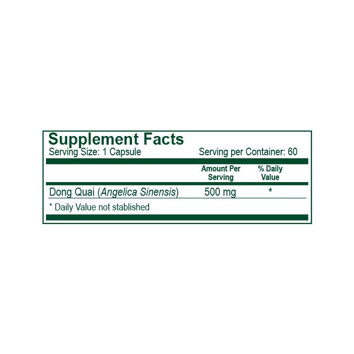 Dong Quai 500 mg 60 Cápsulas – Natural Light | Plazet