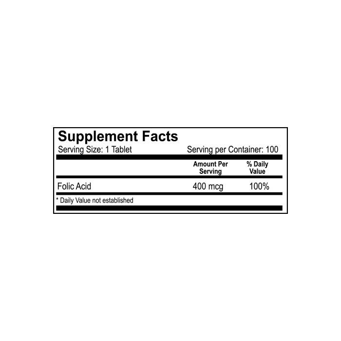 Folic Acid 100 Tabletas – Natural Light | Plazet