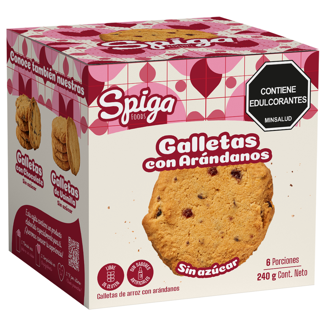 Galletas de Arroz con Arándanos 240 g – Spiga Foods | Plazet