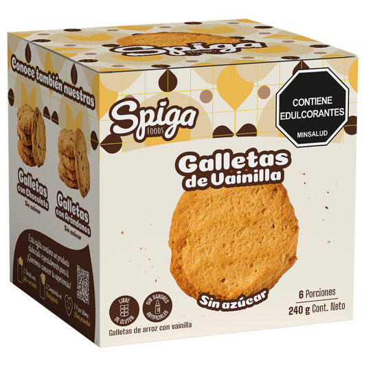 Galletas de Arroz con Vainilla 240 g – Spiga Foods | Plazet