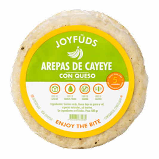 Arepa de Guineo Verde (Cayeye) con Queso 550 g – Joy Fuds | Plazet