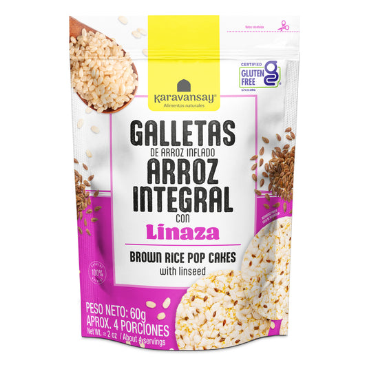 Galletas de Arroz Integral Linaza 150 g – Karavansay | Plazet