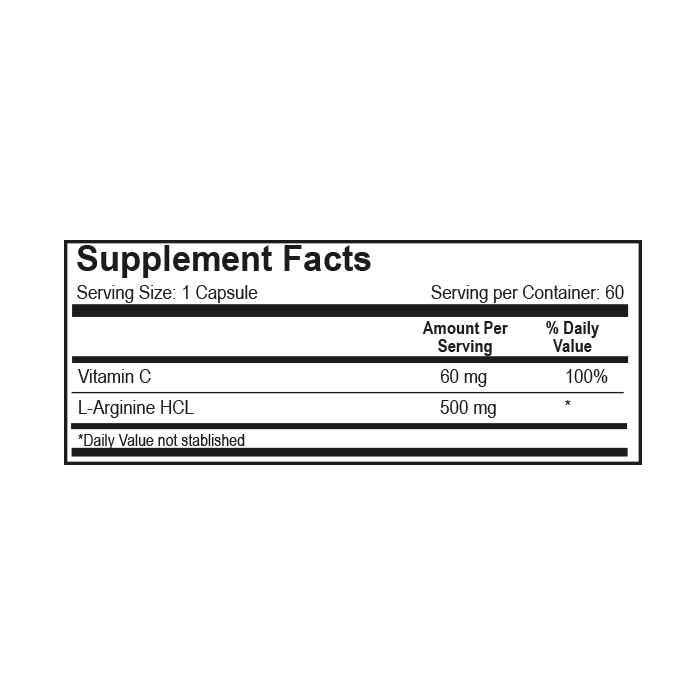 L-Arginina 500 mg 60 Cápsulas – Natural Light | Plazet
