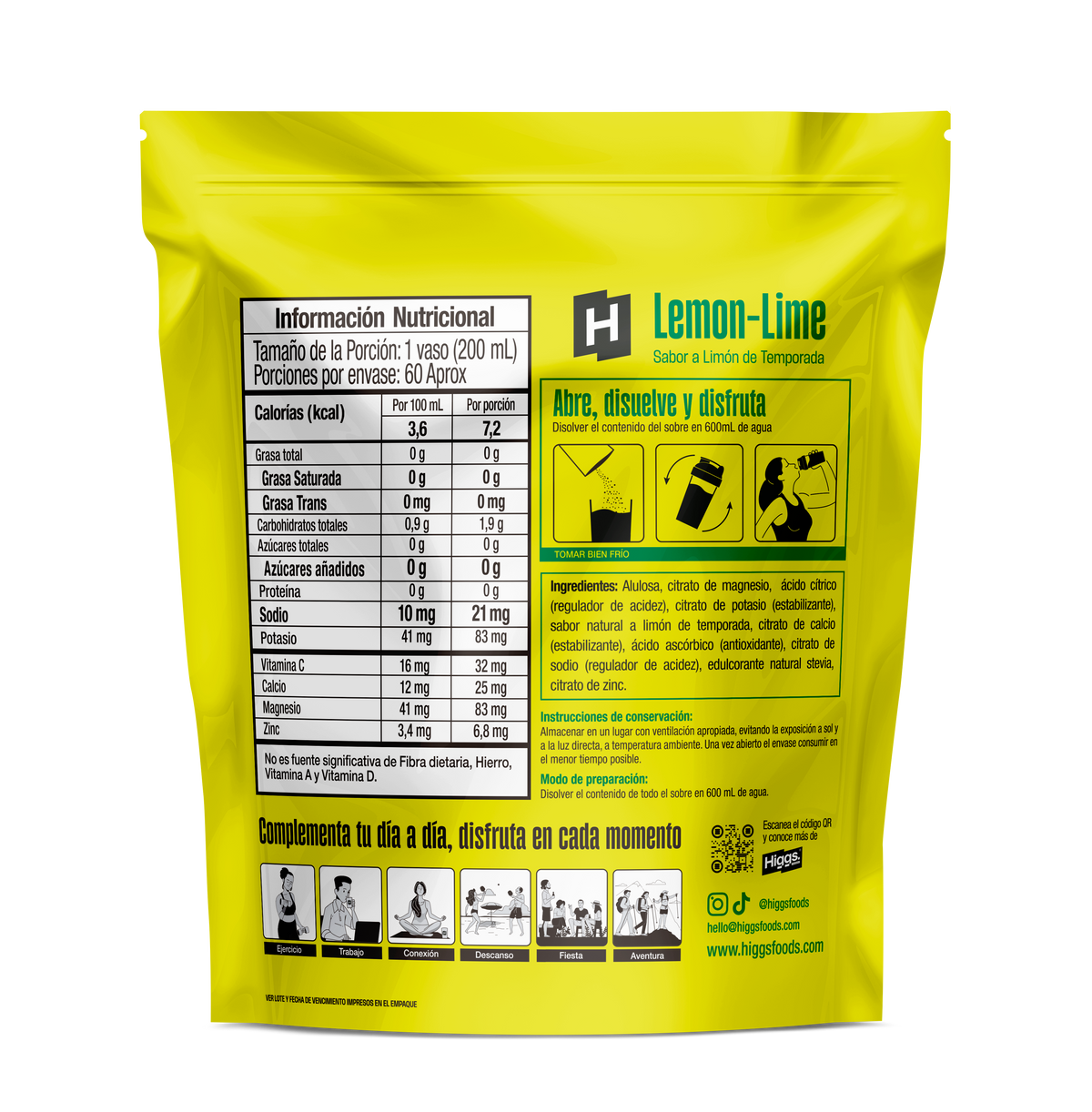 HIGGS LEMON-LIME PACK X 20 UNIDADES