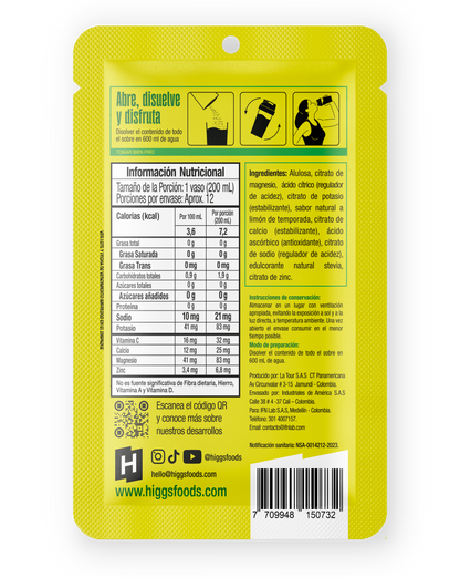 HIGGS LEMON-LIME PACK X 4 UNIDADES