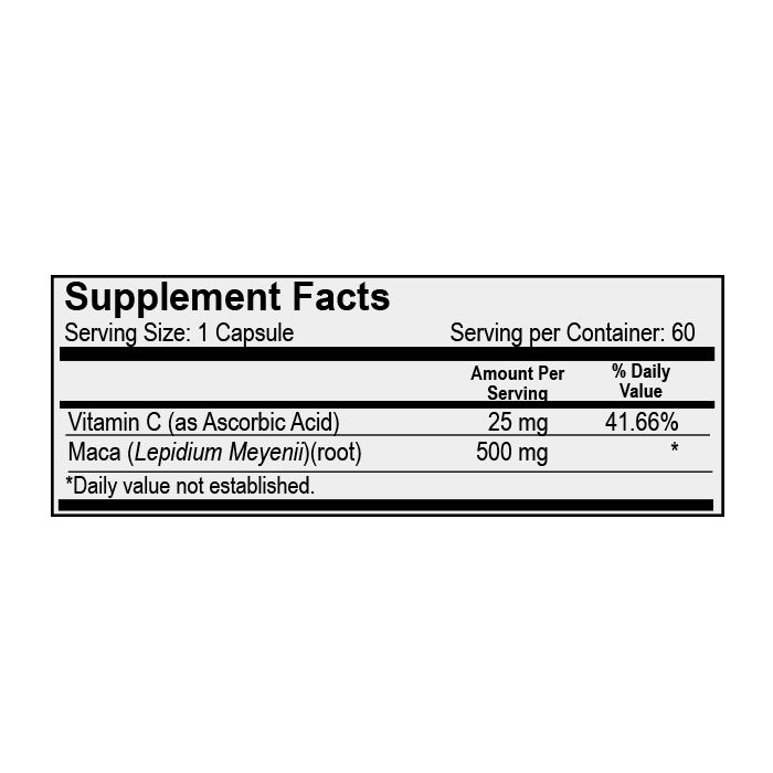 Maca 500 mg + Vitamina C 60 Cápsulas – Natural Light | Plazet