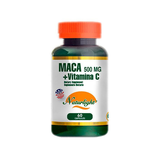 Maca 500 mg + Vitamina C 60 Cápsulas – Natural Light | Plazet