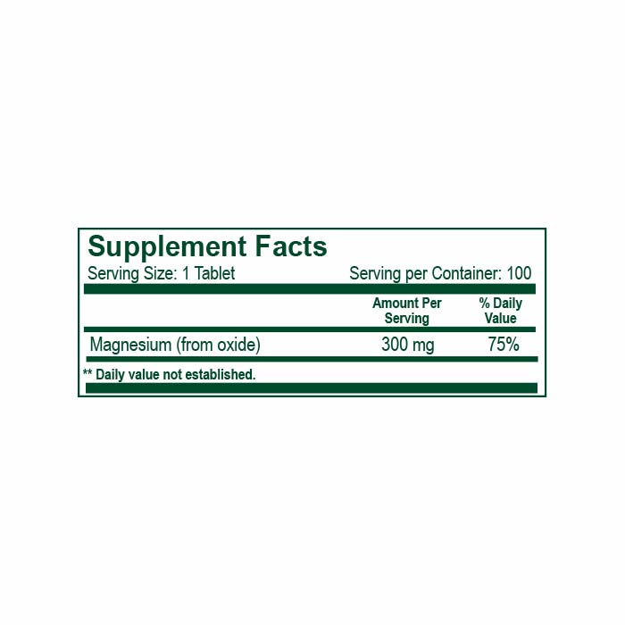 Magnesium Oxide 500 mg 100 Tabletas – Natural Light | Plazet