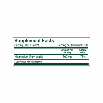Magnesium Oxide 500 mg 100 Tabletas – Natural Light | Plazet