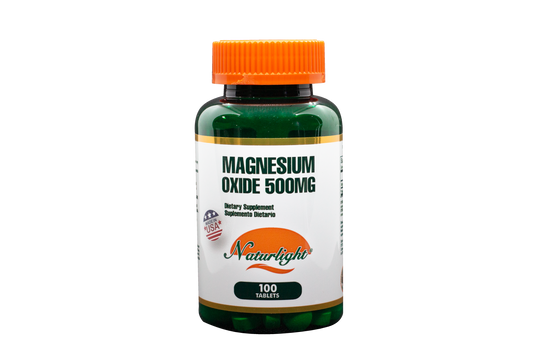 Magnesium Oxide 500 mg 100 Tabletas – Natural Light | Plazet
