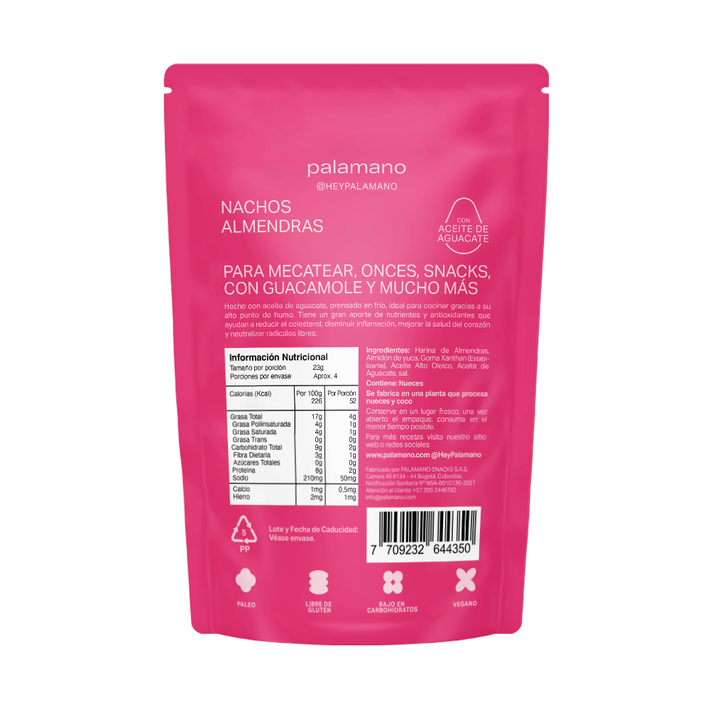 NACHOS ALMENDRAS X 90 GR - PALAMANO