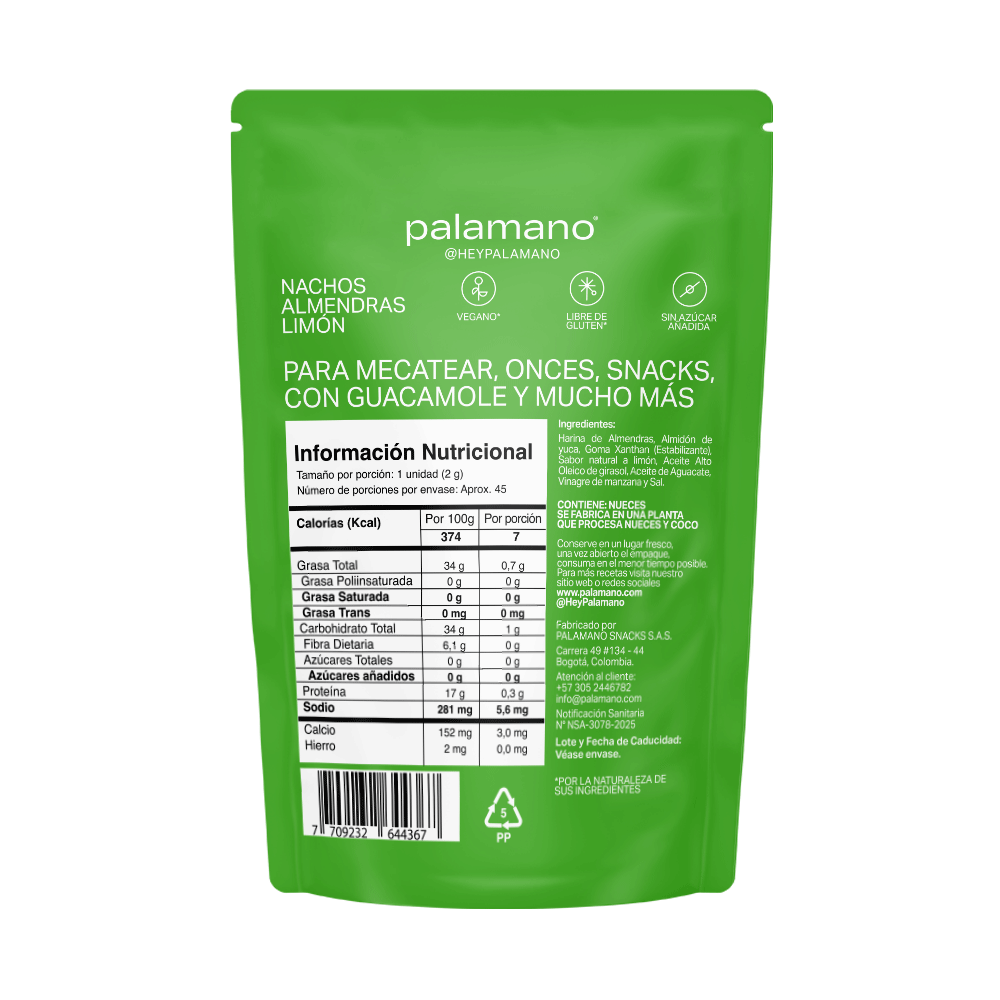 NACHOS ALMENDRA LIMÓN X 90 GR - PALAMANO
