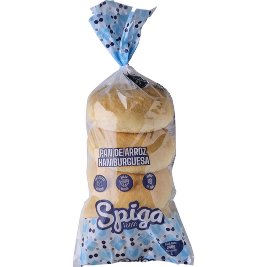 Pan Hamburguesa de Arroz con Masa Madre 240 g – Spiga Foods | Plazet