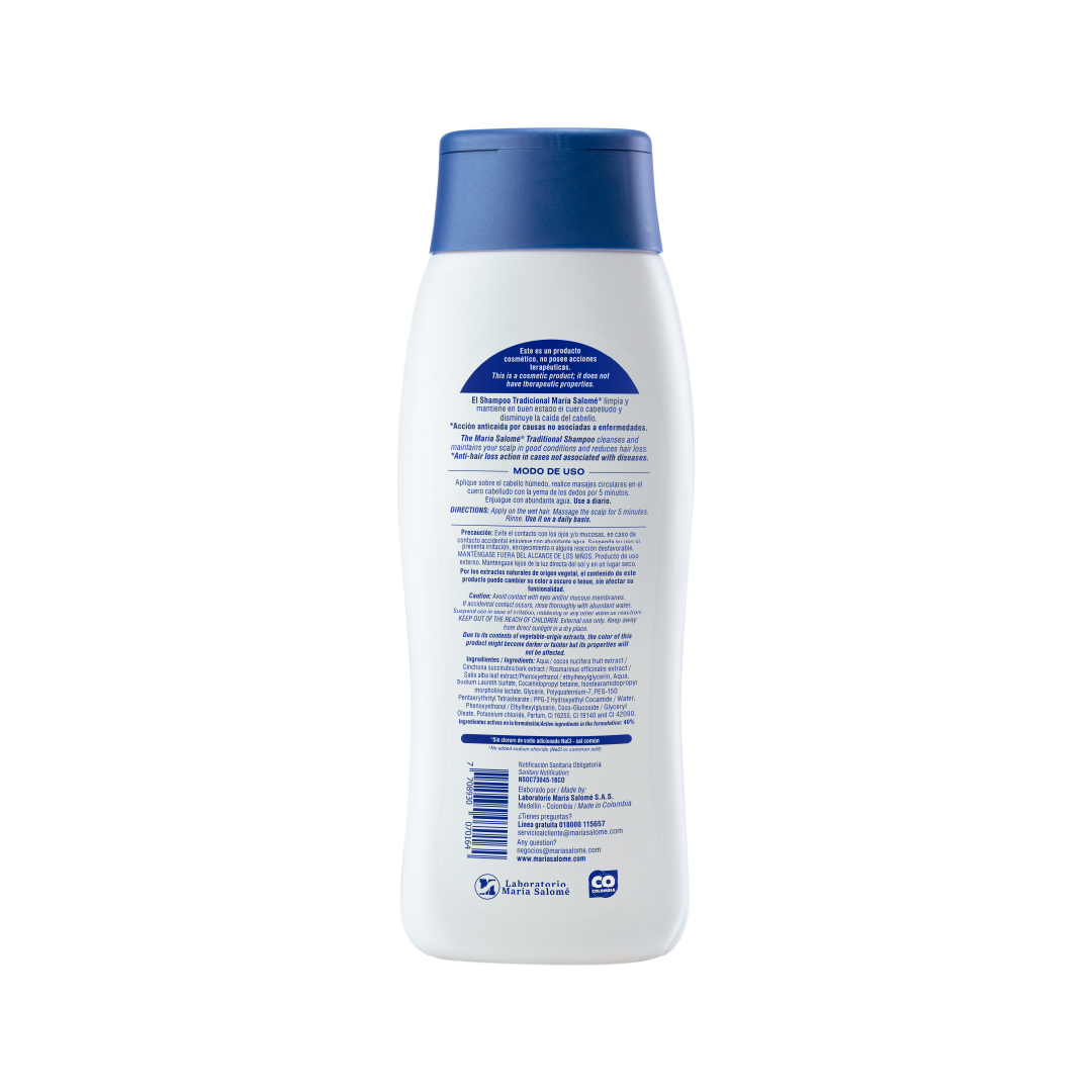 Shampoo Tradicional Sin Sal 400 ml – María Salomé | Plazet