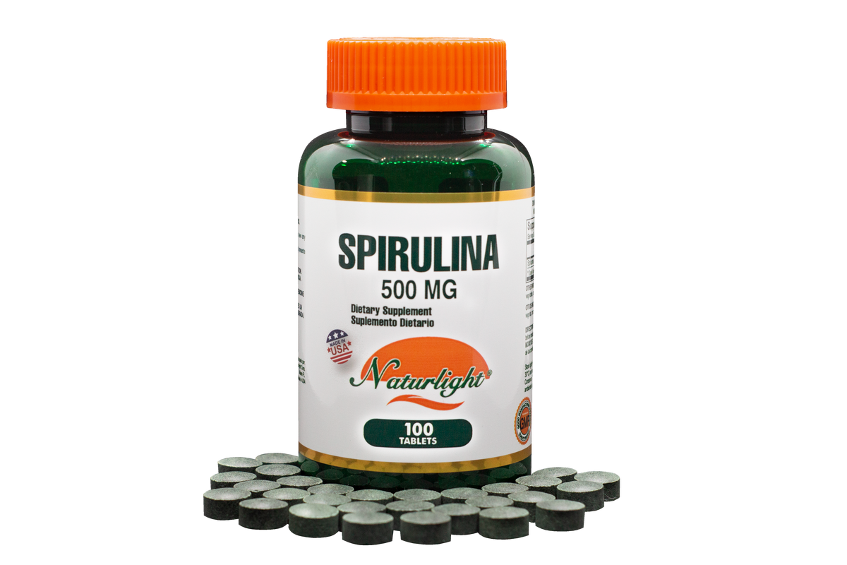 Spirulina 500 mg 100 Tabletas – Natural Light | Plazet
