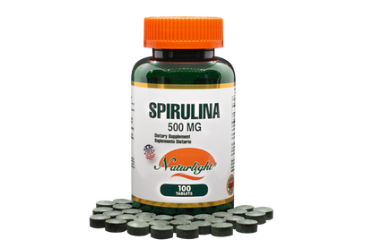 Spirulina 500 mg 100 Tabletas – Natural Light | Plazet