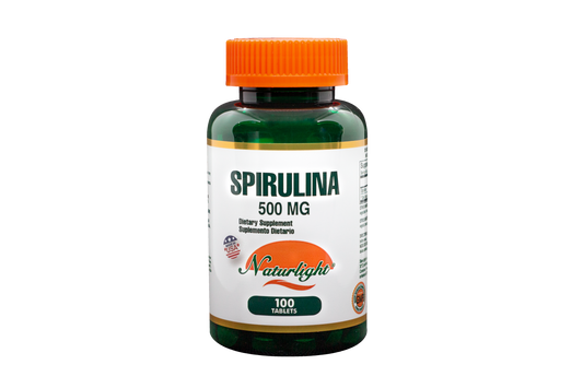 Spirulina 500 mg 100 Tabletas – Natural Light | Plazet