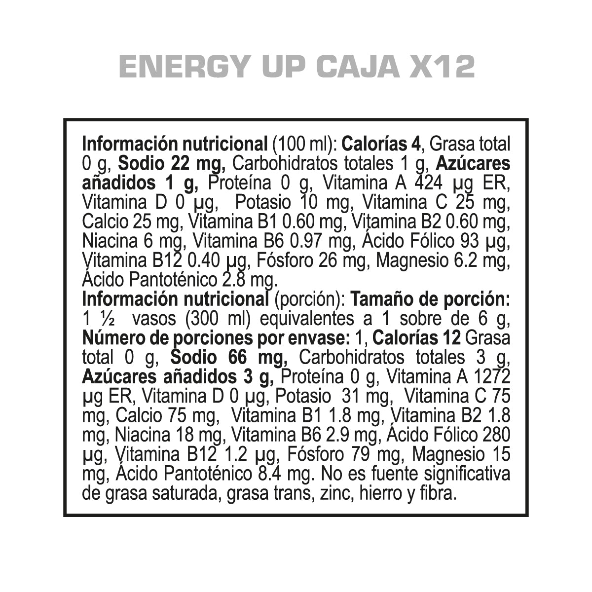 Energy Up 25 Sobres x 6 g | Plazet