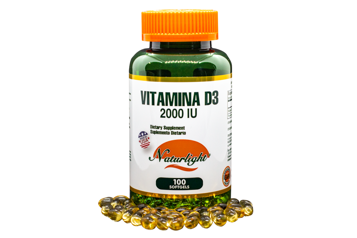 Vitamina D3 2000 UI 100 Softgels – Natural Light | Plazet