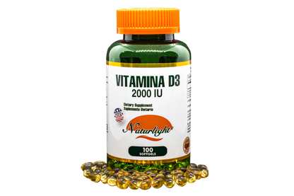 Vitamina D3 2000 UI 100 Softgels – Natural Light | Plazet