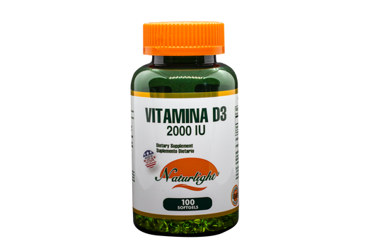 Vitamina D3 2000 UI 100 Softgels – Natural Light | Plazet