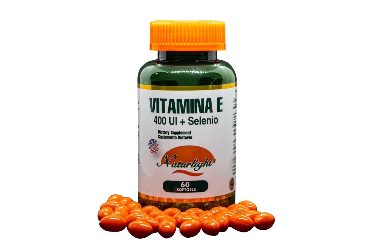 Vitamina E 400 UI + Selenium 60 Cápsulas – Natural Light | Plazet