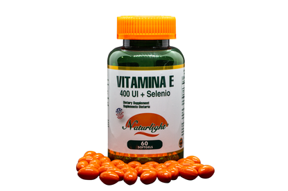 Vitamina E 400 UI + Selenium 60 Cápsulas – Natural Light | Plazet
