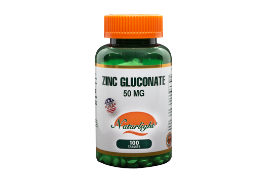 Zinc Gluconate 50 mg 100 Tabletas – Natural Light | Plazet