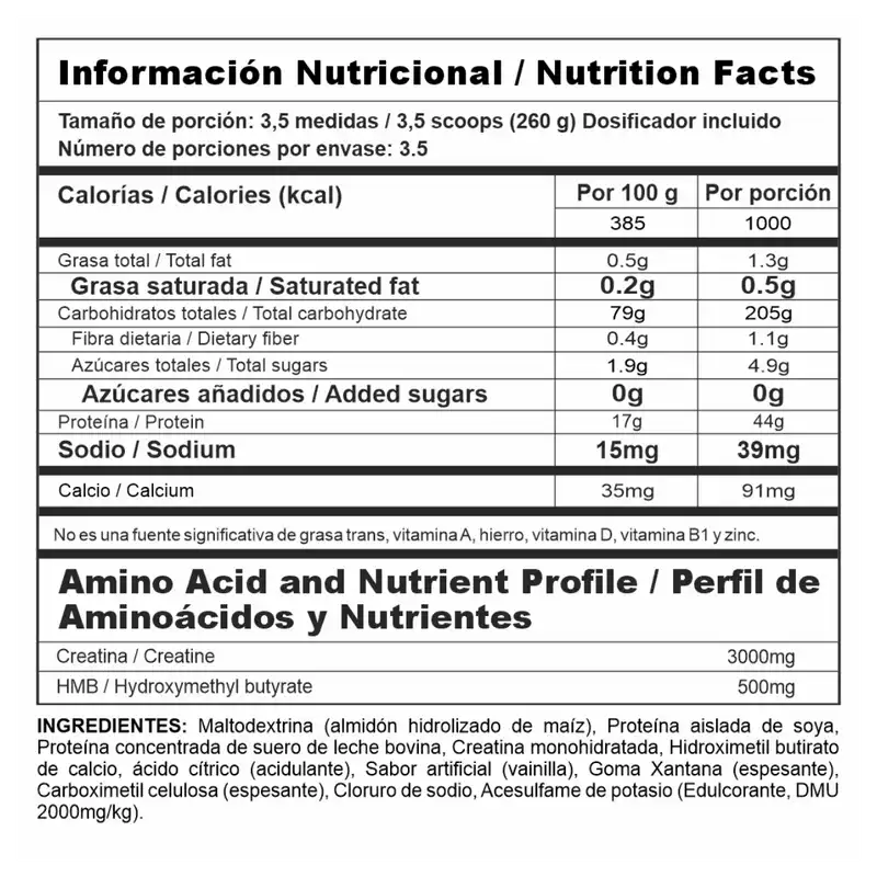 Megaplex Creatine Power Vainilla 2 lb – Nutramerican | Plazet
