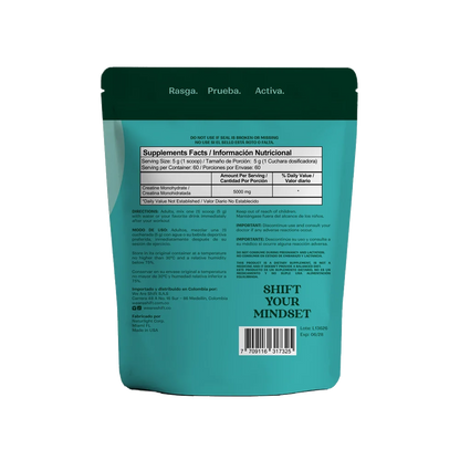 Creatina Monohidratada Shift - tabla nutricional